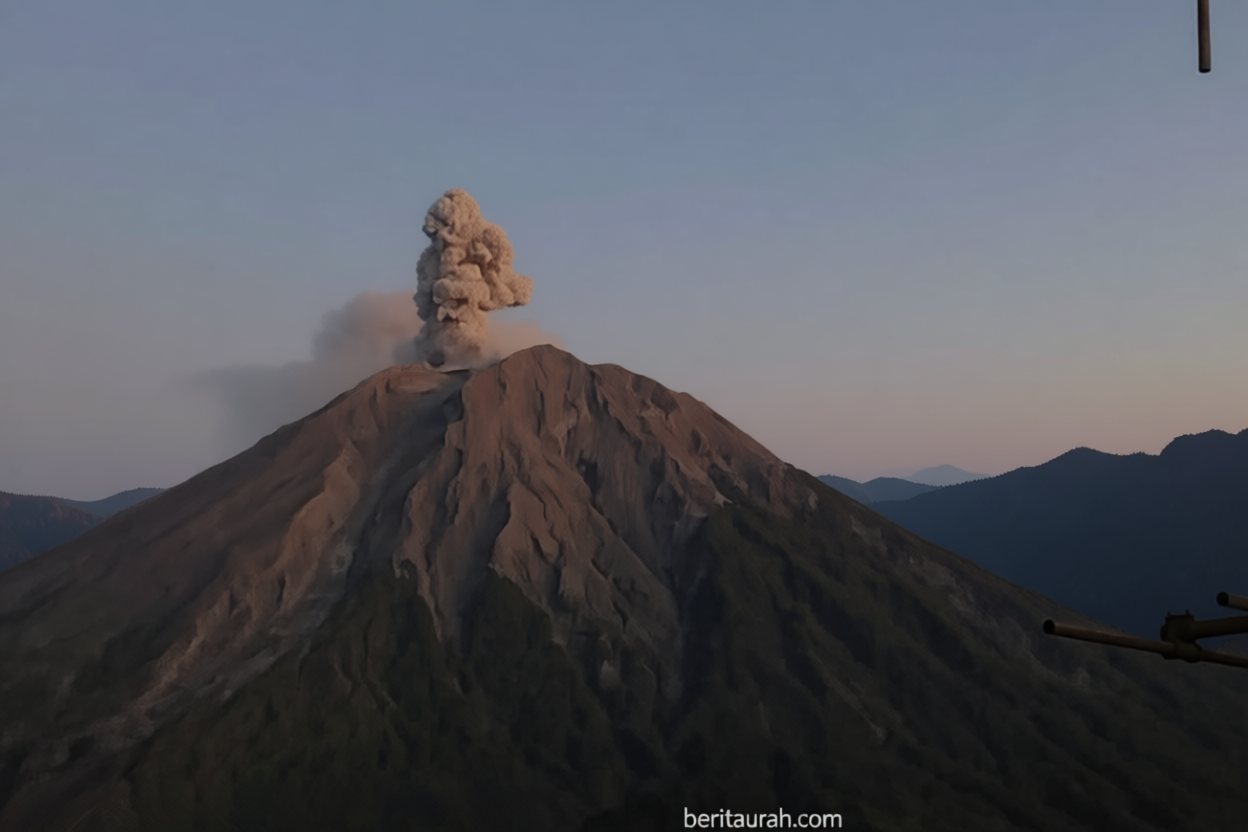 Semeru erupsi empat kali selama satu jam dengan letusan hingga 1 km