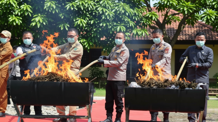Polda Sumsel musnahkan 200 kg ganja dari Empat Lawang