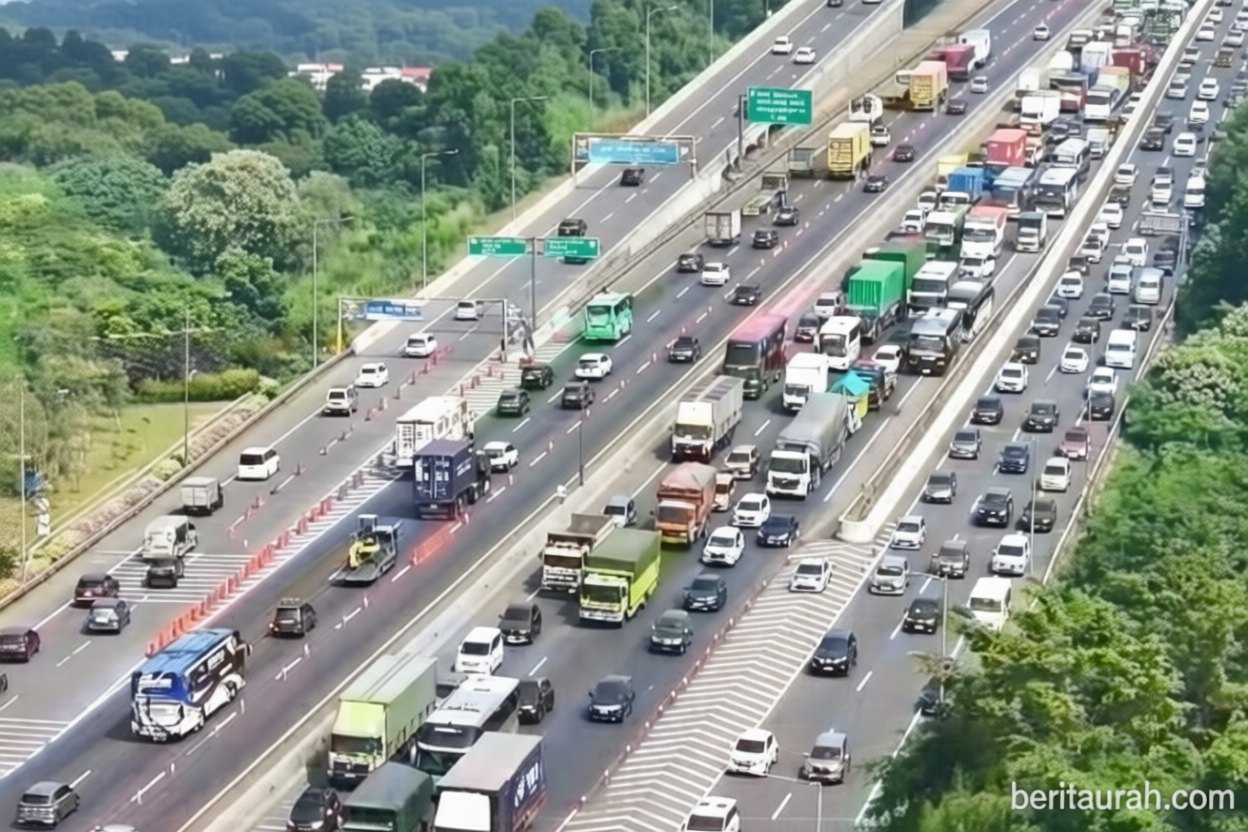 Volume kendaraan di Tol Japek naik saat libur panjang