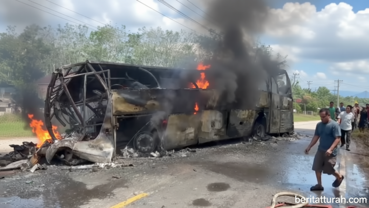 Latest Update: Polda Sumsel duga asal titik api kecelakaan bus ALS dari mobil tangki