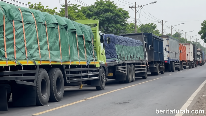 Cuaca buruk sebabkan antrean pajang di Pelabuhan Ketapang Banyuwangi