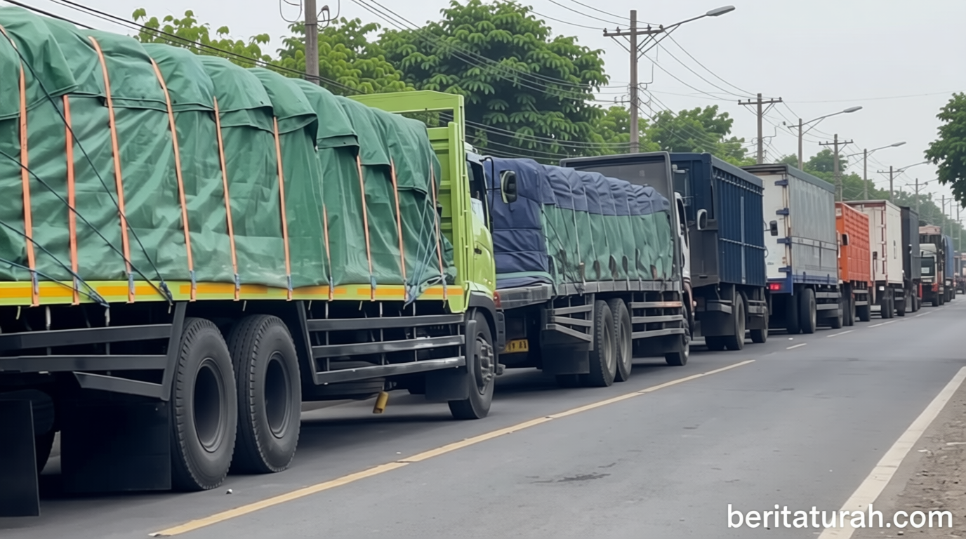 Cuaca buruk sebabkan antrean pajang di Pelabuhan Ketapang Banyuwangi