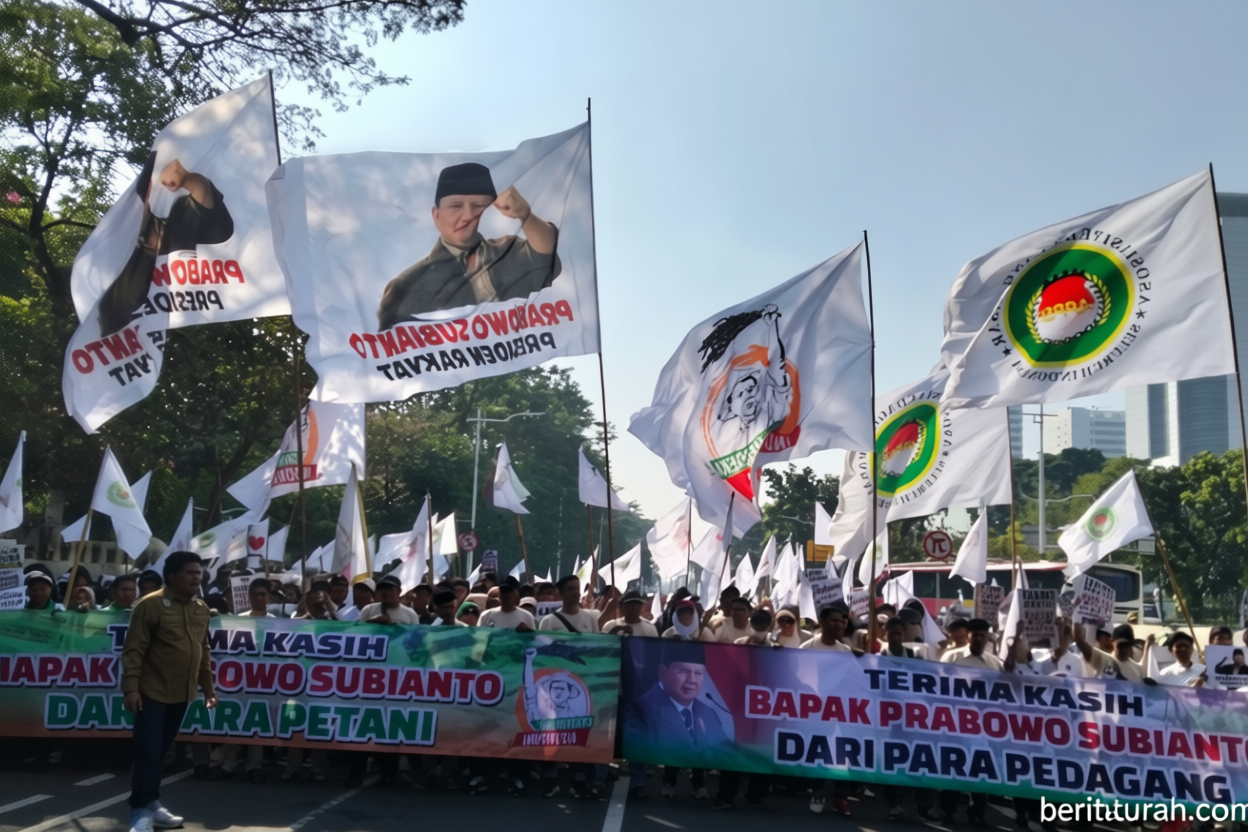 Massa dari berbagai daerah datang ke Jakarta dukung kebijakan Prabowo