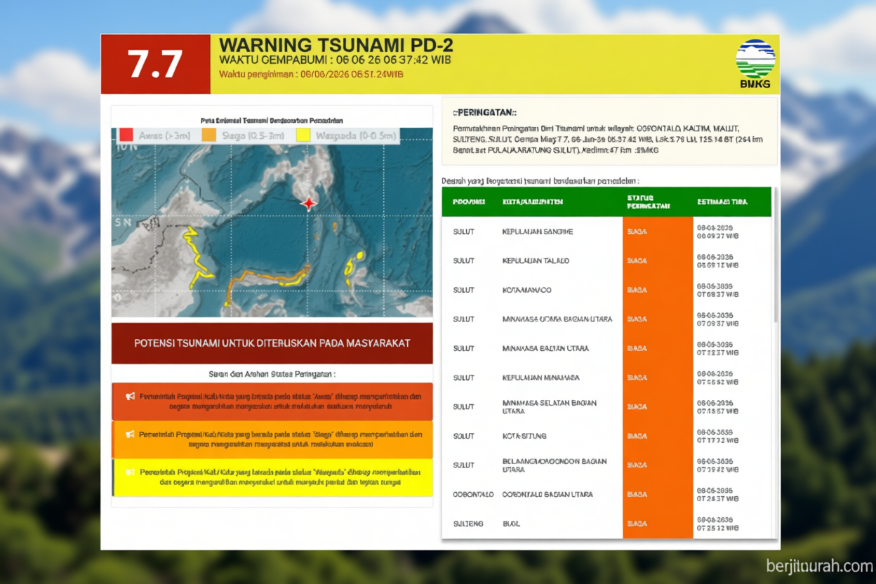 Delapan wilayah Sulawesi Utara masih siaga tsunami