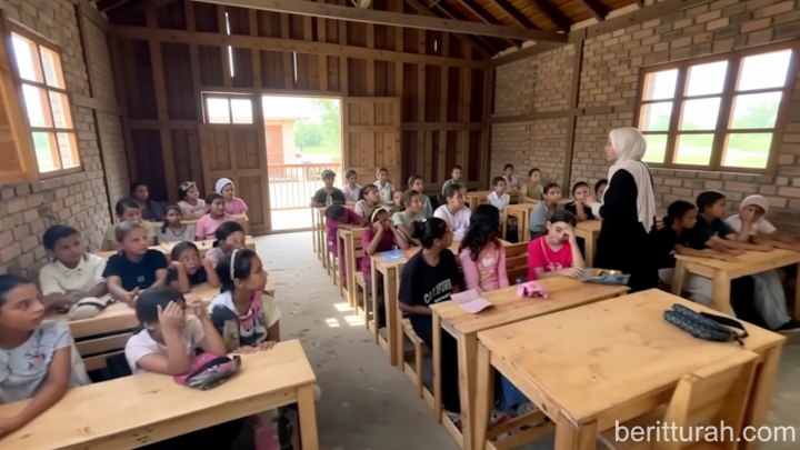 Sekolah kayu pertama hadir di Gaza – ratusan anak kembali belajar